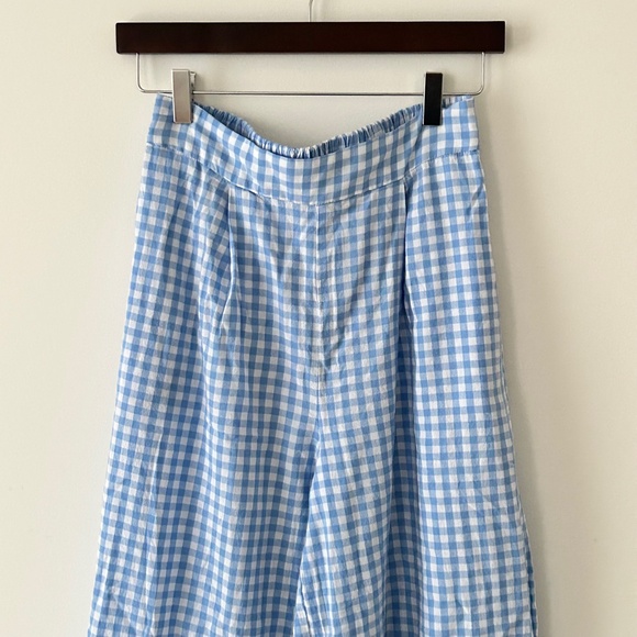 Lulus Delphine Blue & White Gingham Wide Leg Pants - Picture 2 of 16